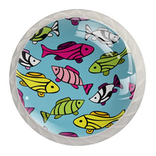 Maniglie per cassetti Manopole per cassetti Manopole rotonde Confezione da 4 per armadietto, cassetti, cassettiere, cassettiere ecc. Piccoli pesci