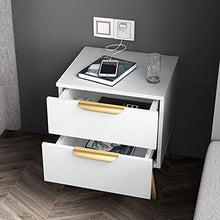 Comodino Camera da Letto & Soggiorno Bianco Comodino-Comodino con 2 cassetti Semplice Camera da Letto Comodino Mini Locker può Essere posizionato sullo Studio, Camera da Let