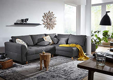 MASSIVMOEBEL24.DE Ariella #100 Divano angolare - Stoffa/Grigio Scuro 230x160x87
