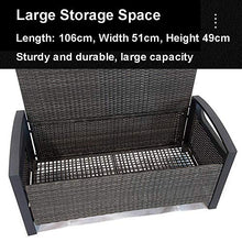 BOPP - Scatola portaoggetti da giardino con coperchio, impermeabile, per protezione solare, da giardino, in rattan, per il tempo libero, adatto per esterni, balcone, cortile, giardino