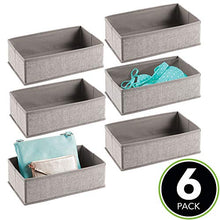 mDesign Set da 6 Scatole per armadio e cassetti – Comode scatole portaoggetti in tessuto – Flessibili portagiochi – grigio