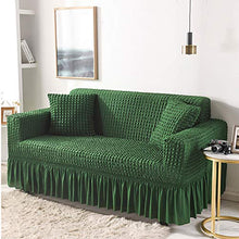 YOUCAI 1-Pezzo Copridivano con Gonna A Volant Elasticizzato Copertura Divano Protezione Universale per Poltrone Fodera per Divano Antiscivolo Sofa Protettore,2 Posto(145-185cm),Verde2