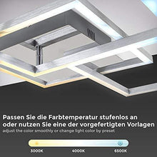 B.K.Licht Plafoniera LED dimmerabile, CCT luce calda, neutra, fredda, telecomando, LED integrati 32W, 2600Lm, quadrato orientabile, lampadario con timer e funzione luce notturna per camera - Arredi Casa