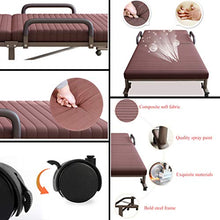 XJAXY Letto Pieghevole Portatile Singolo Sleeper Bed W/Ruote per Il Campeggio Ufficio Nap, Ospite Regolabile Letto Divano Letto, Multi-Function Convertibile Sleeper Bed