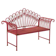 Garden Bench - Panca a 2 posti - Vintage Look - Ferro - Rosa Acceso