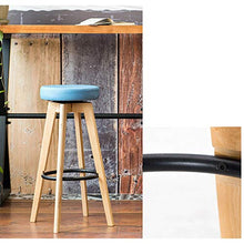 LF- Sgabello Alto da Bar Sgabello Alto Girevole da casa in Legno massello Sgabello Girevole Marrone semplicità (Color : B)