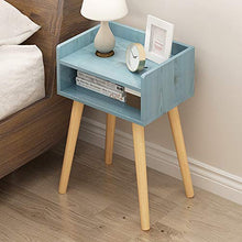 Comodino Casa Camera Accessori Ufficio Universitaria Vintage Comodino Camera da Letto Night Stand Tavolino Legno Gambe Comodino con Blu cassetto di immagazzinaggio tavolini Set Comodino Lato Letto