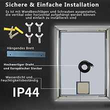 AUPERTO Specchio da bagno a LED – 50 x 70 cm specchio da parete con sensore a tocco, bianco caldo/bianco caldo, sospensione verticale o orizzontale