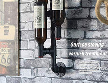 FWZJ Wall Mounted Retro 4 Bottles Wine Rack Hanging Water Pipe Wine Display Storage Stand Industrial Style Shelf Modern Minimalist Design for Wine Lovers