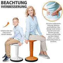 TYLINK Sgabello da Ufficio Ergonomico, Regolabile in Altezza, Sgabello da Lavoro Sit Attivamente, Girevole a 360° per Studio di Casa Ufficio Bar, Arancia