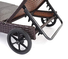 Mendler Lettino Regolabile da Esterno HWC-D80 polyrattan Marrone con Cuscino Beige