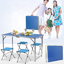 Rund 1,2 Metri Tavolo Pieghevole in Lega di Alluminio da Esterno Portatile Portatile Evento Portatile Tavolo da Pranzo Semplice Tavolo da Pranzo Altezza Regolabile(Color:Blu)