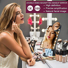 Specchio da Trucco con Luci a LED, Portatile e Ricaricabile USB Specchio Makeup Professionale, Interruttore Touch Screen, Rotazione a 180 Gradi per Trucco Camera da Letto Rasatura e Viaggi