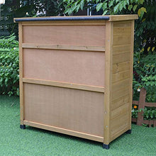 QILIN Ripostiglio da Giardino, Armadio di Stoccaggio in Legno per Esterni, con 2 Ante E Ripiani Impiombati, Molto Adatto per Casa, Giardino, Terrazza E Balcone (Colore caffè Chiaro)
