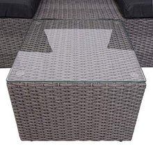 Mendler Salottino da Esterno HWC-J37 Intreccio polyrattan Acciaio Spun Poly Grigio Cuscini Antracite