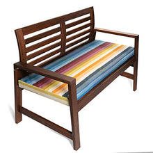Celina Digby® - Cuscino impermeabile per panca da giardino a 2 posti, con imbottitura in morbida schiuma (114 x 47 x 6 cm), motivo a strisce pixel arcobaleno