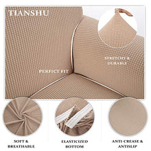 TIANSHU Copridivano 4 posti Elasticizzato Jacquard Antiscivolo 1-Pezzo Copridivano Quattro posti（4 Posti，Sabbia）
