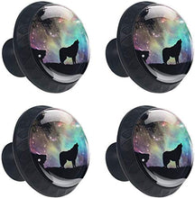 Galaxy Wolf Pomelli per Porta Set di 4 Pomelli per Mobili Manopole per Cassetti Cucina Armadio Vetro