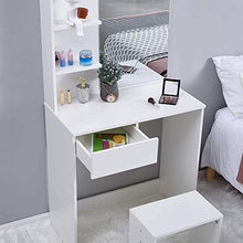 Stile moderno mobili in legno, legno comò camera da letto spogliatoio tavolo con specchio e ripiani aperti,White