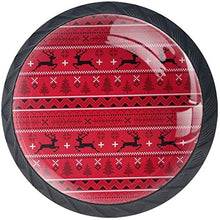 Albero di renna lavorato a maglia rosso del modello di Natale Pomelli per Porta Set di 4 Pomelli per Mobili Manopole per Cassetti Cucina Armadio Vetro