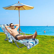 sdfsa - Telo coprisedia da spiaggia con tasche laterali in spugna, per piscina, chaise longue e chaise