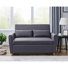 Mobilier Déco Kaya Letto Divano Tessuto, Grigio Scuro, Due Posti
