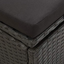 Festnight- Lettino da Esterno in Polyrattan, Lettini da Giardino, 195x60x60 cm Nero
