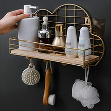 Mensola portaoggetti da bagno autoadesiva, con gancio ad angolo, per doccia, senza foratura, organizer da bagno, staffa da appendere, mensole da cucina, dorate