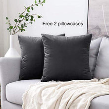 Topown, Copridivano ad angolo, elastico, a forma di L, set da 2 pezzi, per 3 posti + 3 posti con 2 federe per cuscini liberi, grigio scuro