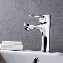 SXJ Rubinetto per Bagno Maniglia Singola, Cromato con Tubi di Alimentazione Rubinetto, Rocchetto di Ceramica, Lavabo per Lavabo