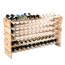Goplus Cantinetta Portabottiglie in Legno con 6 Ripiani per 72 Bottiglie, Scaffale Porta Vino per Casa Bar,119x71,5x29 cm