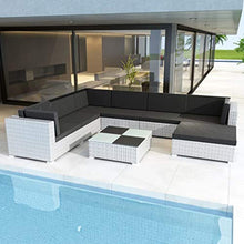vidaXL Divano da Giardino 24 pz in Polyrattan Esterni Bianco Sofa con Cuscini