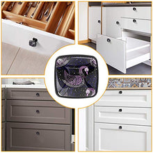 Winter with decorative swans Pomelli per Porta Set di 4 Pomelli per Mobili Manopole per Cassetti Cucina Armadio Vetro
