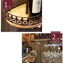 FGDSA Portabottiglie da Vino in Ferro battuto a mensola a Testa in Giù Bicchiere da Vino Semplice Bar Europeo per la casa Bar Ornamenti retrò (Dimensioni: 60 cm)