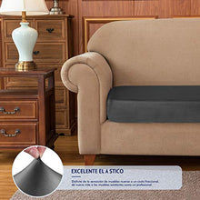 subrtex Copriseduta Divano Elasticizzato Copricuscino Morbido(1 Posto,Pelle Grigia)