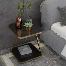 Comodini Modern Living Room Piazza Comodino Laterale Fine Tavolino Comodino Marmo Perfetto Bedstand o Soggiorno Side Comodini Letto (Color : Black)