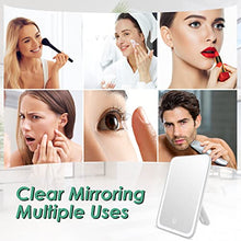 Auxmir Specchio da trucco con luce, 37 LED dimmerabile Vanity Mirror, supporto per tavolo da toeletta, specchio cosmetico illuminato con touch screen, doppio alimentatore, quadrato