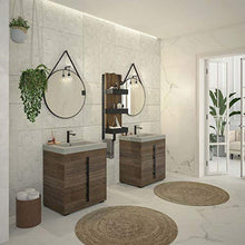 Dafne Italian Design Coppia di Mobili bagno moderno con lavabo a terra - Castagno Vecchio