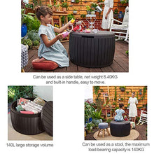 CRZJ Scatola Rotonda da 37 galloni, Tavolo da Patio per Cuscino per Esterni, Brown