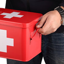 Cassetta Pronto Soccorso | Kit Pronto Soccorso in Metallo con 4 Scomparti a Doppio Livello Per La Conservazione | Valigetta Pronto Soccorso | 21,5 x 15 x 16 cm | HARIMA