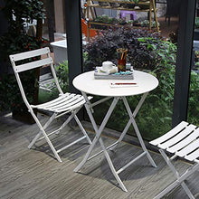 Zhyaj Set di Sedie E Tavoli da Giardino - Premium Patio Bistro Set Bistro - Impermeabile Mobili da Balcone in Metallo,Bianca