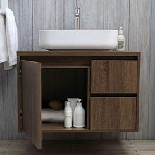 Kiamami Valentina MOBILE BAGNO SOTTOLAVABO CM 75 NOCE SCURO LAVABO E SPECCHIO | SIENA