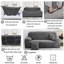 Elasticizzati Copridivano 3 Posti Bassetti con Federa,Fodera per Sedia per soggiorno,Fodere per Sedia per mobili per divano componibile Set adatto per 1/2/3/4 posti Fodera per Divano(Grigio)(Color:E,S