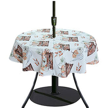 Tovaglia rotonda con occhiello e chiusura lampo, resistente alle pieghe, antimacchia, impermeabile, per campeggio, picnic, terrazza, per 4 persone, 152,4 cm