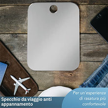 Shave Well Specchio Doccia da Viaggio Anti-Appannamento - Specchio Trucco e Rasatura - Gancio a Ventosa Rimovibile - Specchio Portatile per Viaggi, Campeggio, Palestra - Specchio Senza Cornice