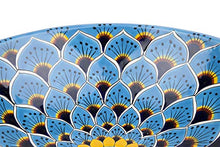 Casandra - Lavandino Talavera in turchese, modello Cerames, 44 x 13,5 cm, con sfera messicana