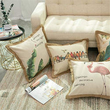 Xyfw 8 Pezzi Lino in Cotone di Cotone E Lino Cuscino Stampato Retro Flamingo Colour Cuscino per Divano Cuscino per Cuscino Cuscino per La Casa Decorazione Morbida (Non con Anima)