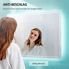 EMKE Specchio bagno a LED, 90 x 70 cm, con illuminazione bianca fredda, con Interruttore touch, Anti-appannamento, IP44, a risparmio energetico