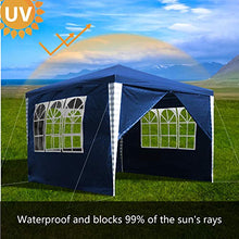 Wolketon 3 x 3 m Gazebo stabile per feste, gazebo con 3 finestre e 1 porta con cerniera terrazza, blu
