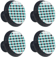 Argyle Pattern Pattern Pomelli per Porta Set di 4 Pomelli per Mobili Manopole per Cassetti Cucina Armadio Vetro
